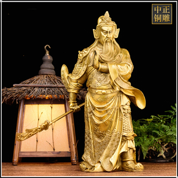 關公提刀捋胡子銅雕塑鑄造